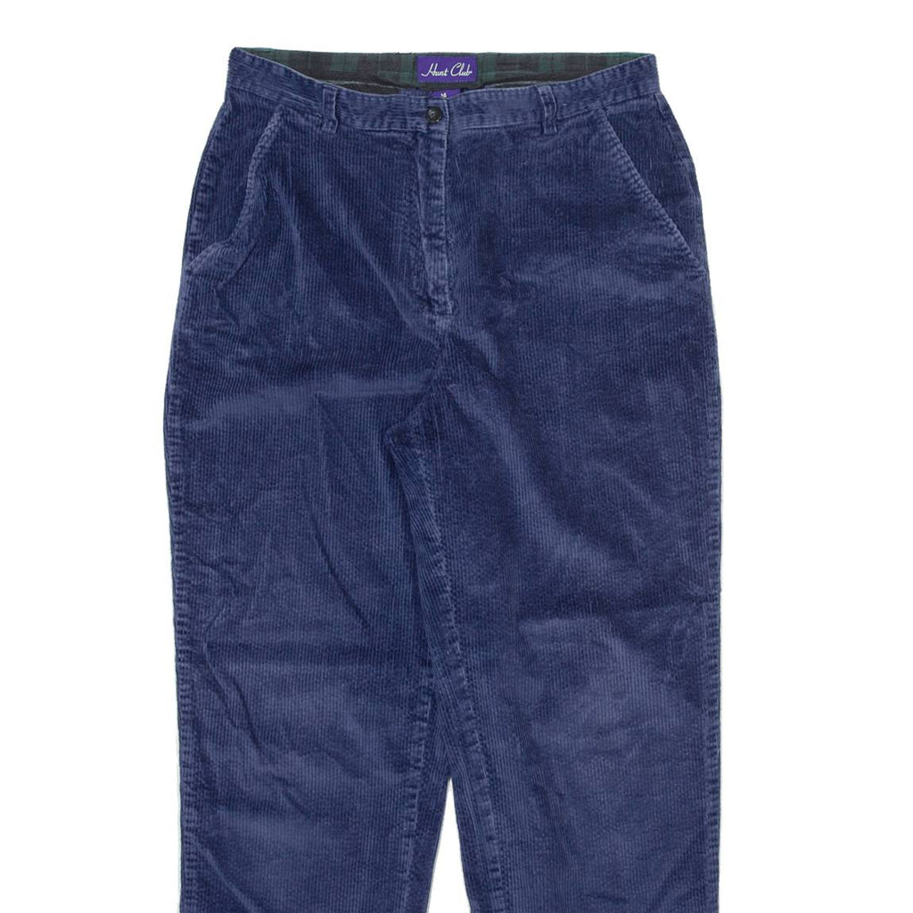 HUNT CLUB Womens Corduroy Trousers Blue Regular Straight W30 L29