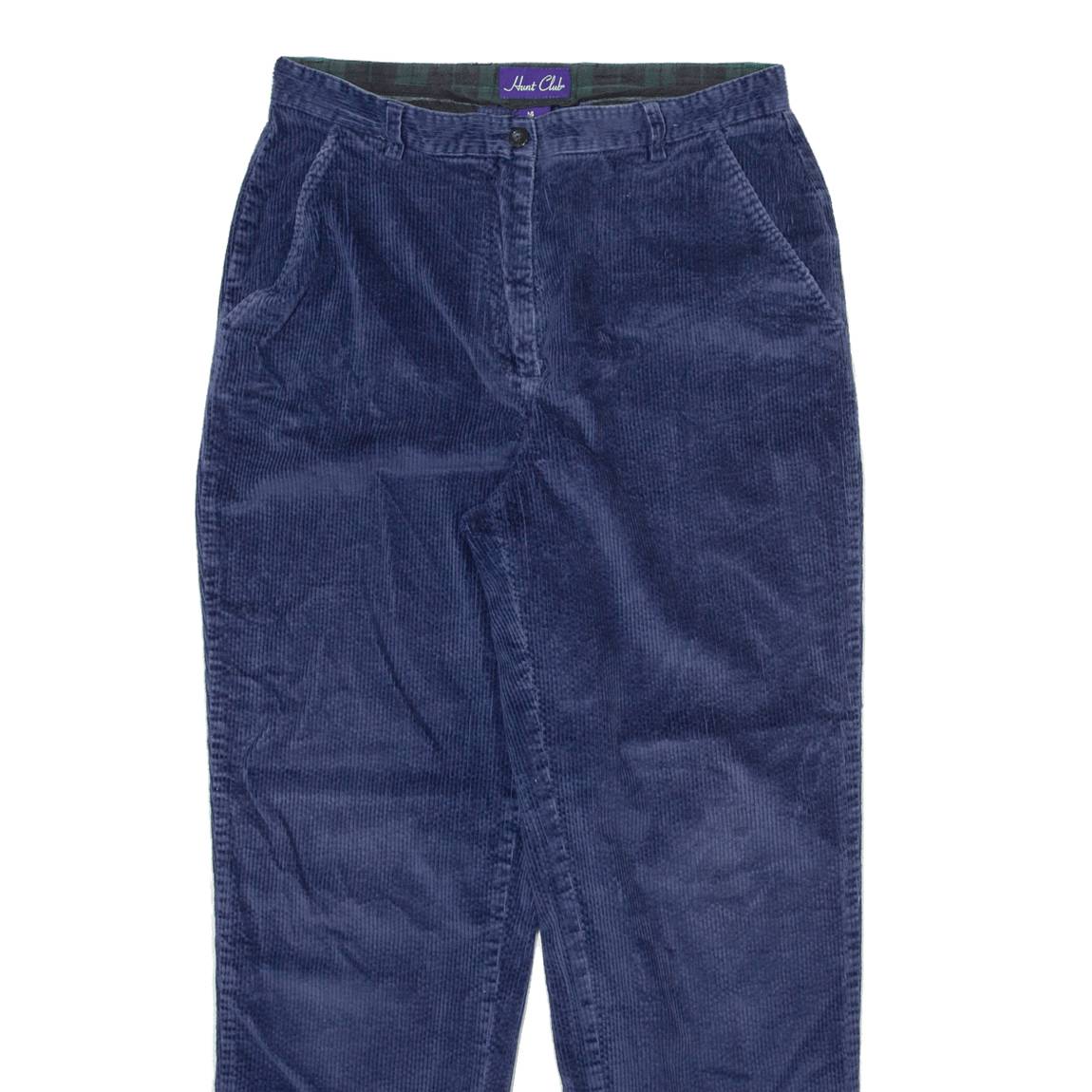 HUNT CLUB Womens Corduroy Trousers Blue Regular Straight W30 L29