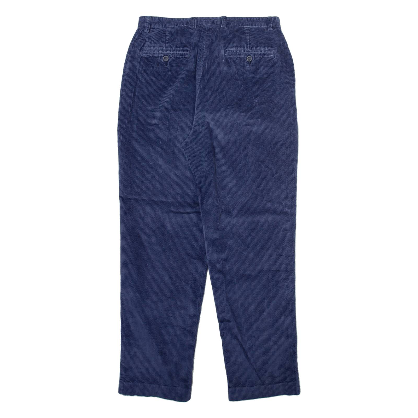 HUNT CLUB Womens Corduroy Trousers Blue Regular Straight W30 L29