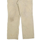 CARHARTT Mens Relaxed Beige Cotton Blend Trousers W32 L26 Workwear Zip Closure