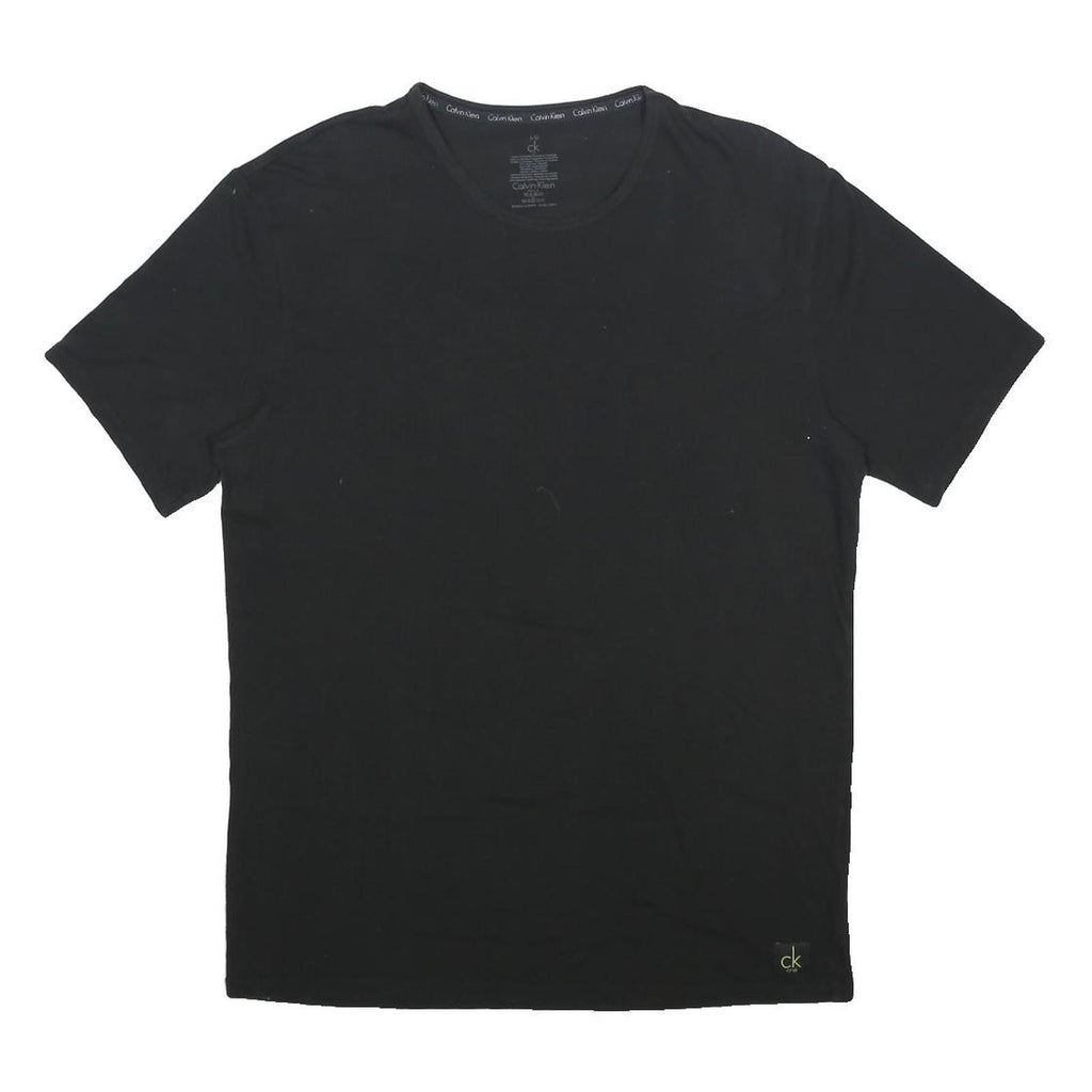 CALVIN KLEIN Mens Black Classic T-Shirt L Short Sleeve Crew Neck Simple Design