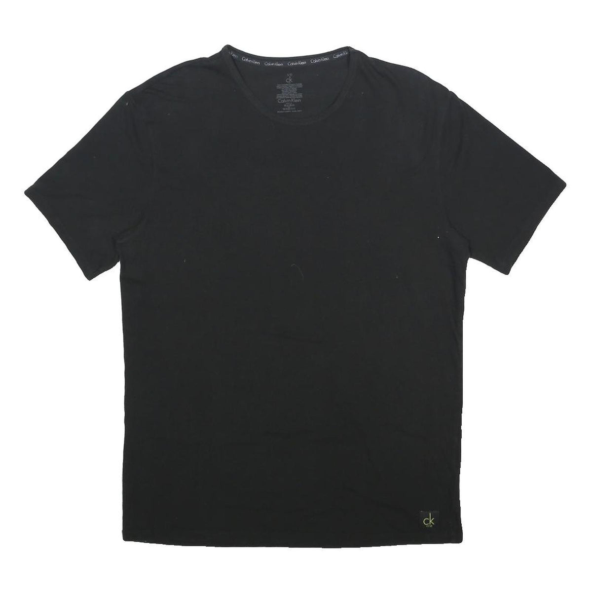 CALVIN KLEIN Mens Black Classic T-Shirt L Short Sleeve Crew Neck Simple Design