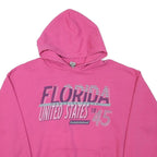 GILDAN Womens Pink Florida United States Pullover Hoodie L Casual Sweatshirt