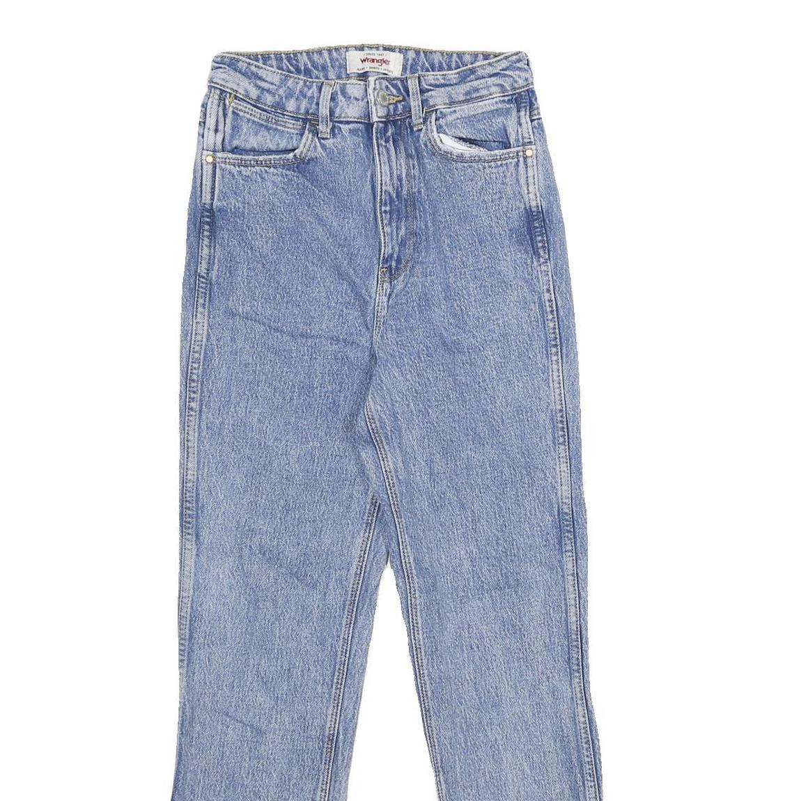 WRANGLER Womens Classic Blue Denim Medium Zip Jeans W24 L26 Comfortable Casual