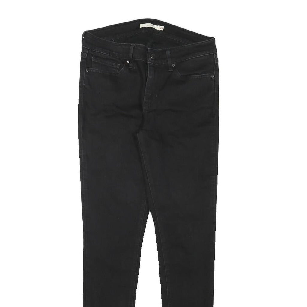 LEVI'S Womens Jeans Black Slim Skinny Denim W28 L29 Stylish Zip Closure