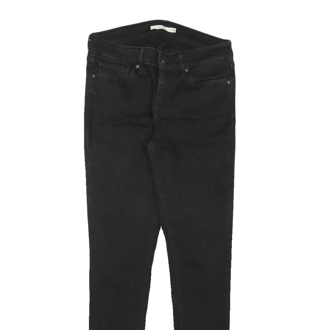 LEVI'S Womens Jeans Black Slim Skinny Denim W28 L29 Stylish Zip Closure