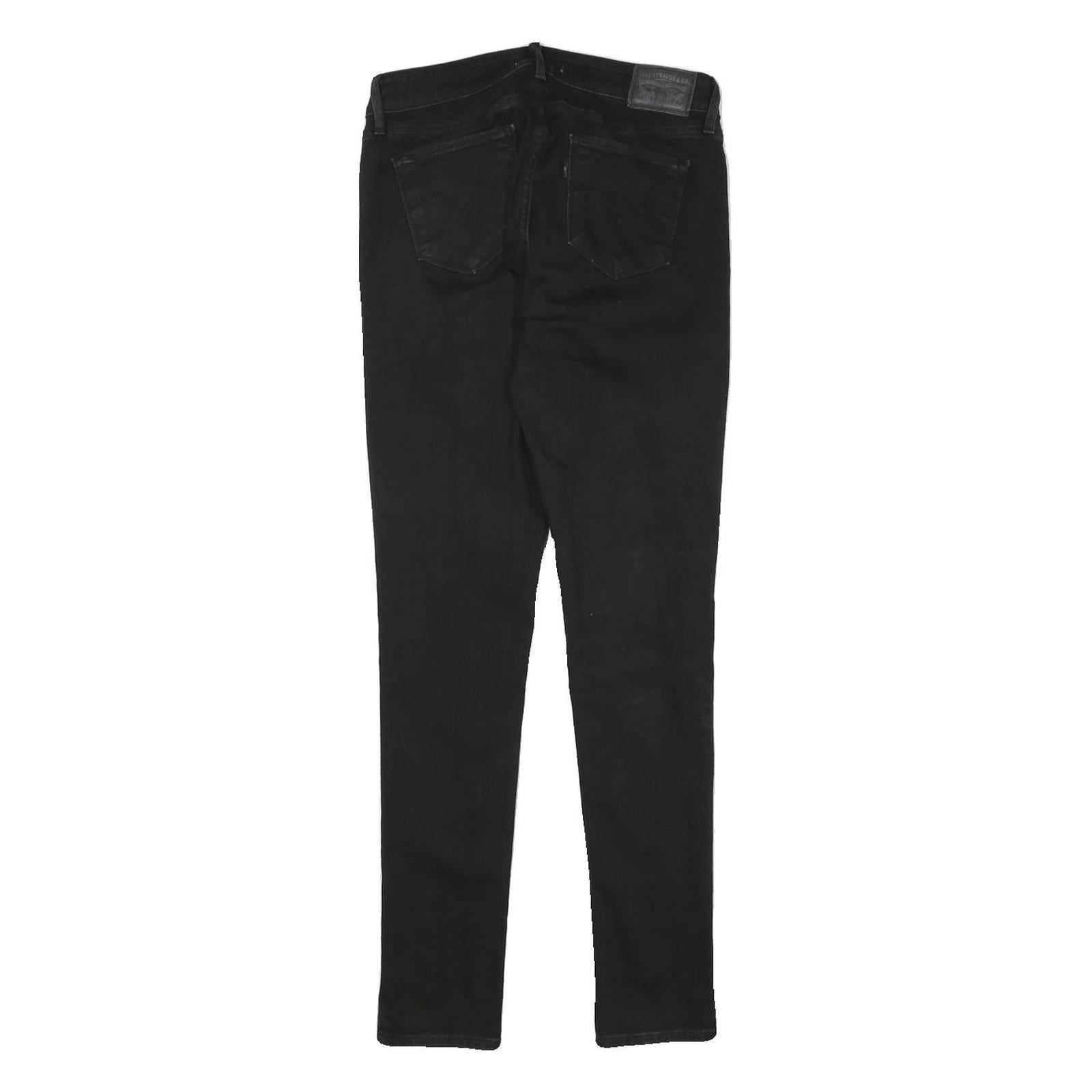 LEVI'S Womens Jeans Black Slim Skinny Denim W28 L29 Stylish Zip Closure