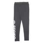 ADIDAS Womens Joggers Black Cotton Blend Slim Tapered UK 10 W26 L29 Logo Print