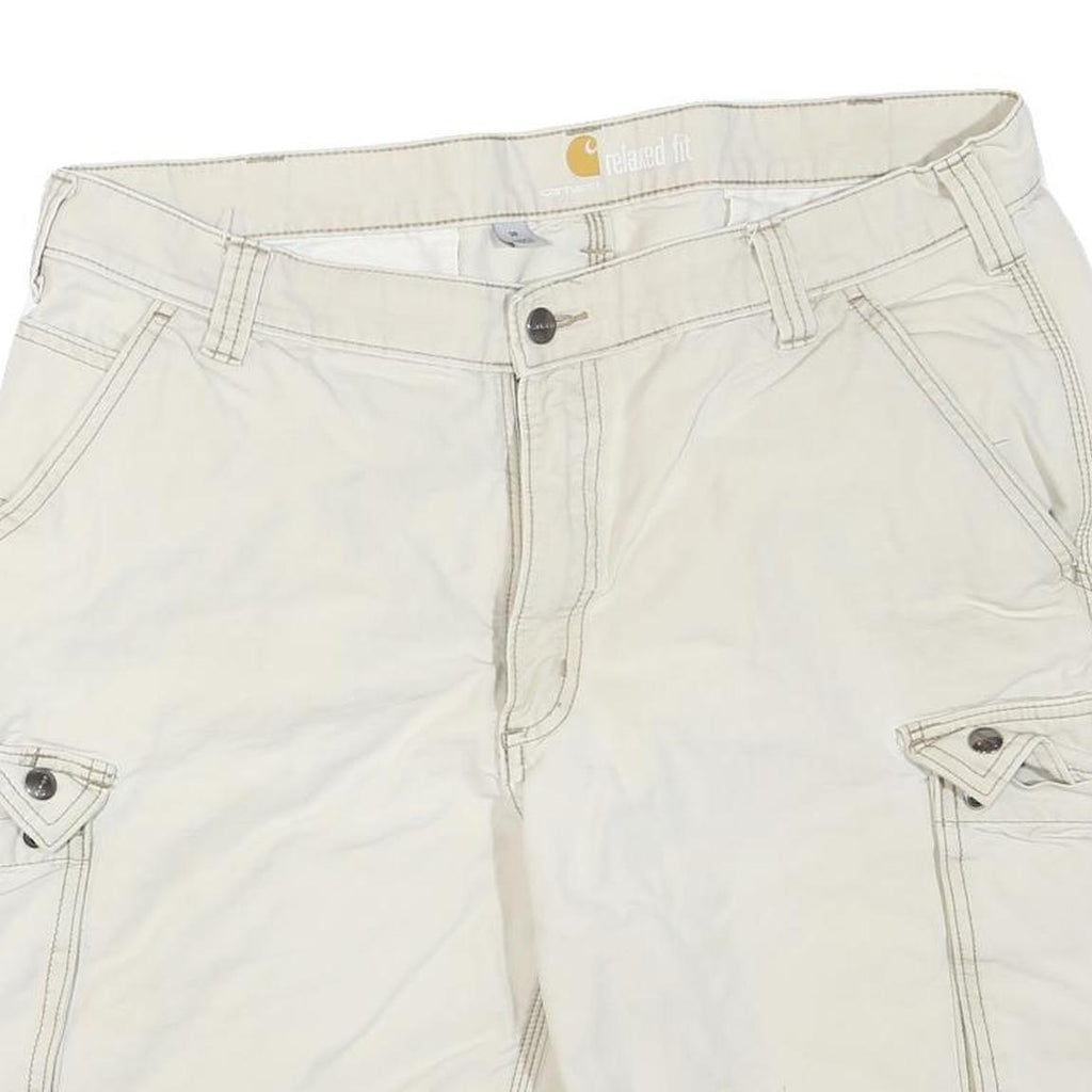 CARHARTT Mens Shorts Beige Cargo Relaxed Fit L W38 Durable Cotton Blend