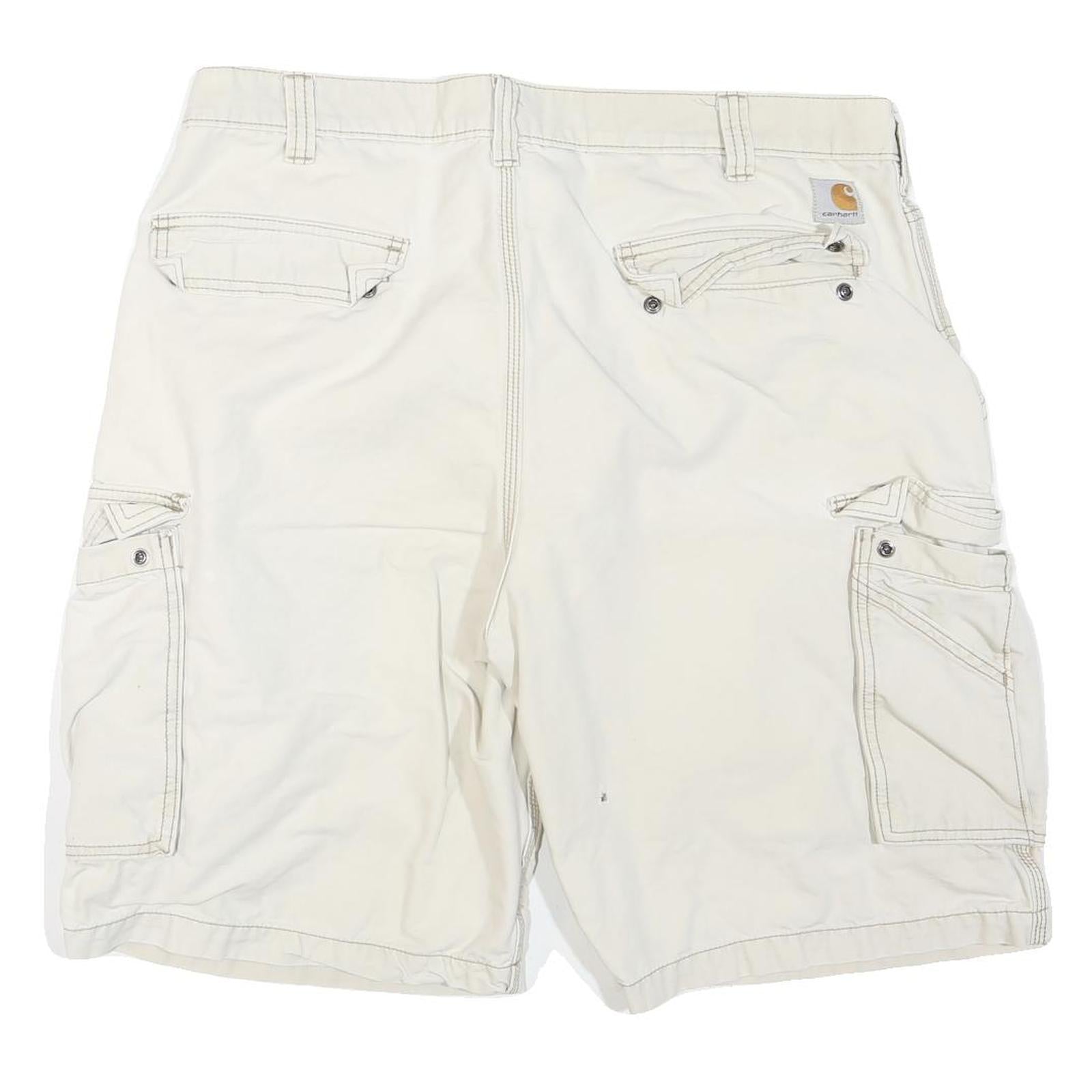 CARHARTT Mens Shorts Beige Cargo Relaxed Fit L W38 Durable Cotton Blend