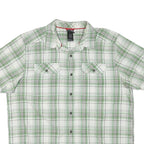 THE NORTH FACE Mens White & Green Check Shirt XL Short Sleeve Casual