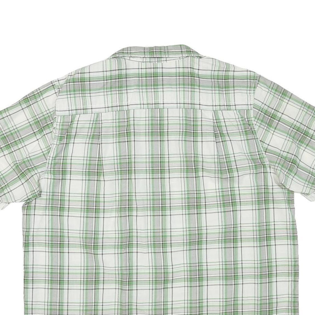 THE NORTH FACE Mens White & Green Check Shirt XL Short Sleeve Casual