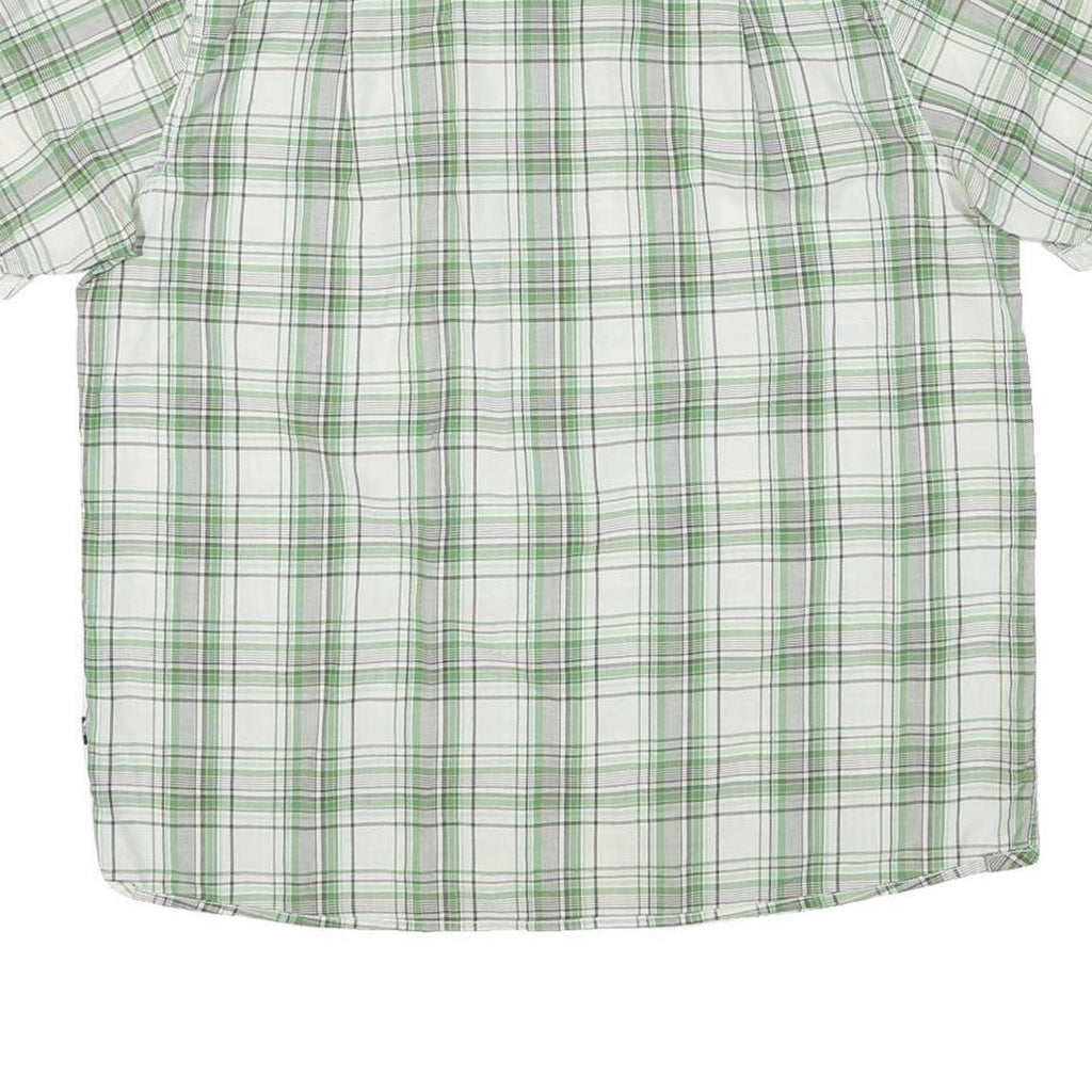 THE NORTH FACE Mens White & Green Check Shirt XL Short Sleeve Casual