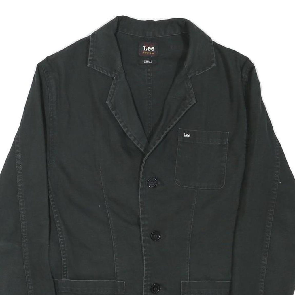 LEE Mens Black Cotton Blend Button Jacket S Casual Workwear Classics