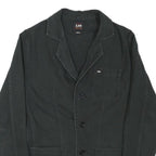 LEE Mens Black Cotton Blend Button Jacket S Casual Workwear Classics