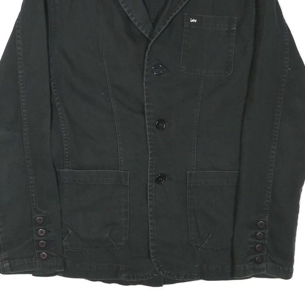 LEE Mens Black Cotton Blend Button Jacket S Casual Workwear Classics