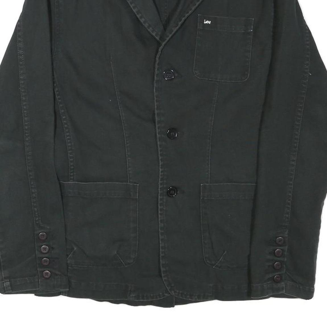 LEE Mens Black Cotton Blend Button Jacket S Casual Workwear Classics