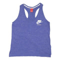 NIKE Womens Blue Racerback Vest M Cotton Blend Just Do It Logo