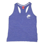 NIKE Womens Blue Racerback Vest M Cotton Blend Just Do It Logo