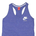 NIKE Womens Blue Racerback Vest M Cotton Blend Just Do It Logo