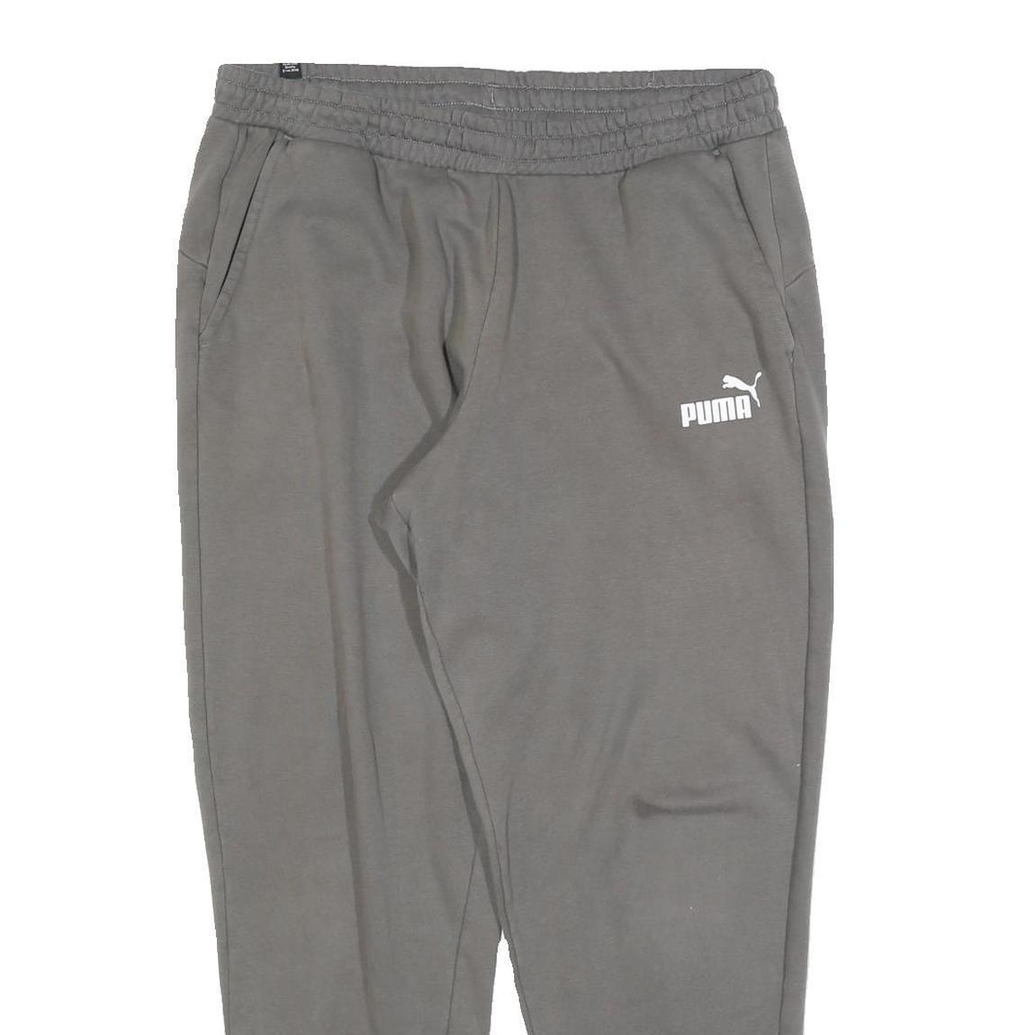 PUMA Mens Joggers Grey XL W36 L28 Cotton Blend Slim Tapered Fit Casual Wear