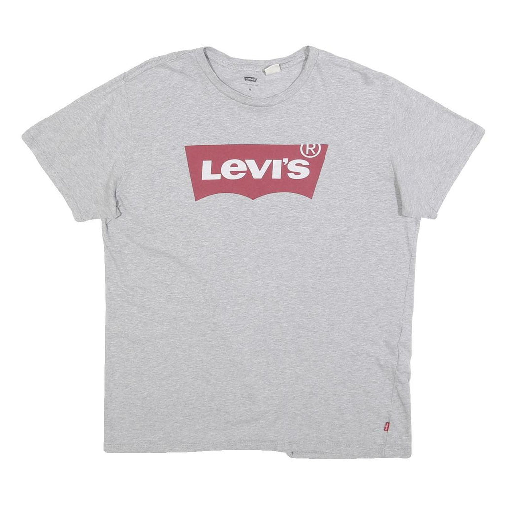 LEVI'S Mens Grey Red Graphic T-Shirt M Short Sleeve Crew Neck Cotton Casual