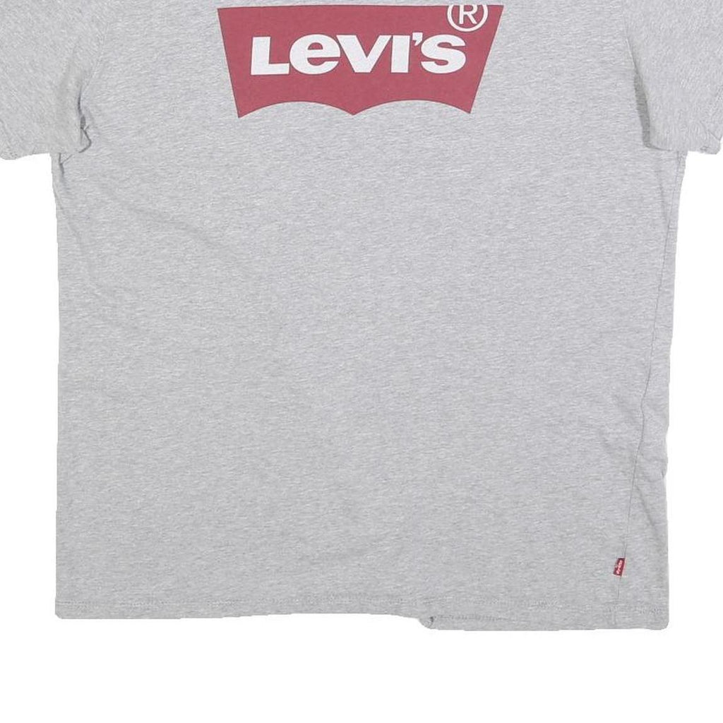 LEVI'S Mens Grey Red Graphic T-Shirt M Short Sleeve Crew Neck Cotton Casual