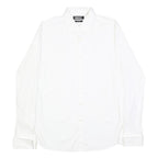 DKNY Mens White Slim Fit Cotton Shirt M Dress Formal Classic Collar