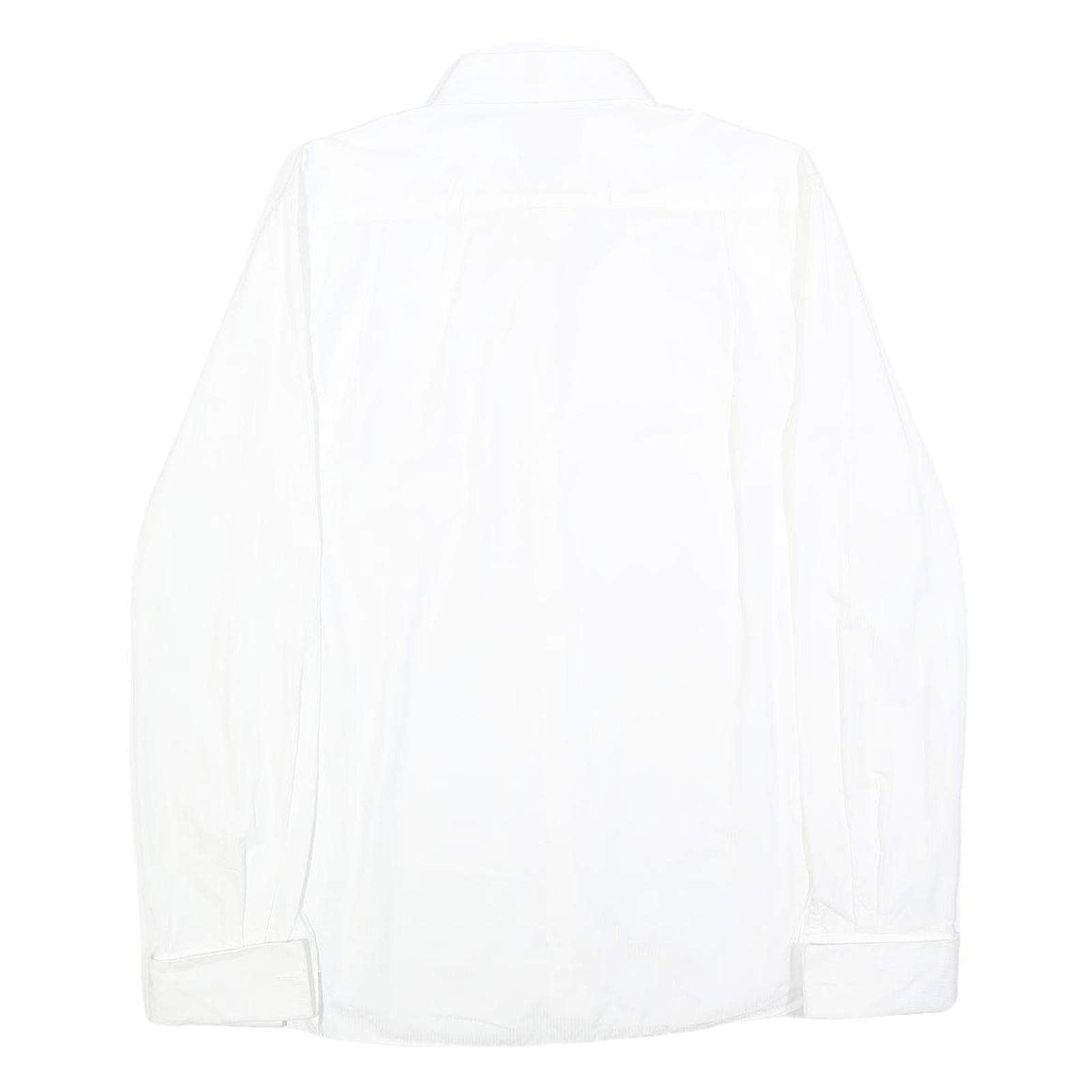 DKNY Mens White Slim Fit Cotton Shirt M Dress Formal Classic Collar