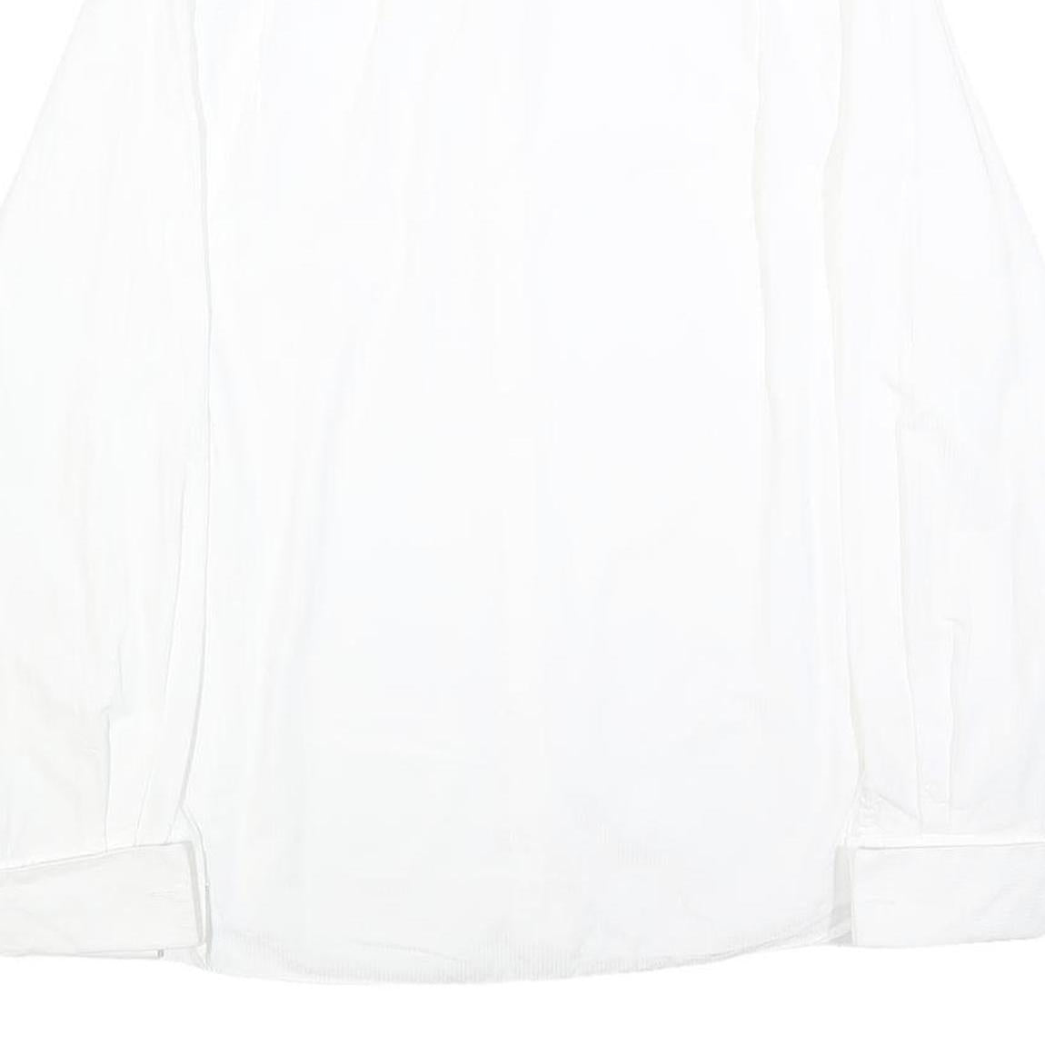 DKNY Mens White Slim Fit Cotton Shirt M Dress Formal Classic Collar