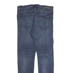 CALVIN KLEIN JEANS Mens Blue Slim Skinny Denim W33 L32 Zip Cotton Blend Stretch