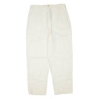 RAFAELLA Petite Womens Trousers Cream Regular Tapered Linen W30 L26