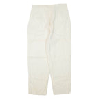 RAFAELLA Petite Womens Trousers Cream Regular Tapered Linen W30 L26