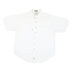 PROLEN Mens White Shirt L Cotton Blend Short Sleeve Button Casual Workwear