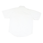 PROLEN Mens White Shirt L Cotton Blend Short Sleeve Button Casual Workwear