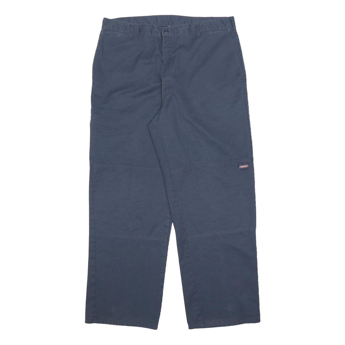 DICKIES Mens Cotton Blend Navy Relaxed Straight Trousers W38 L32 Workwear