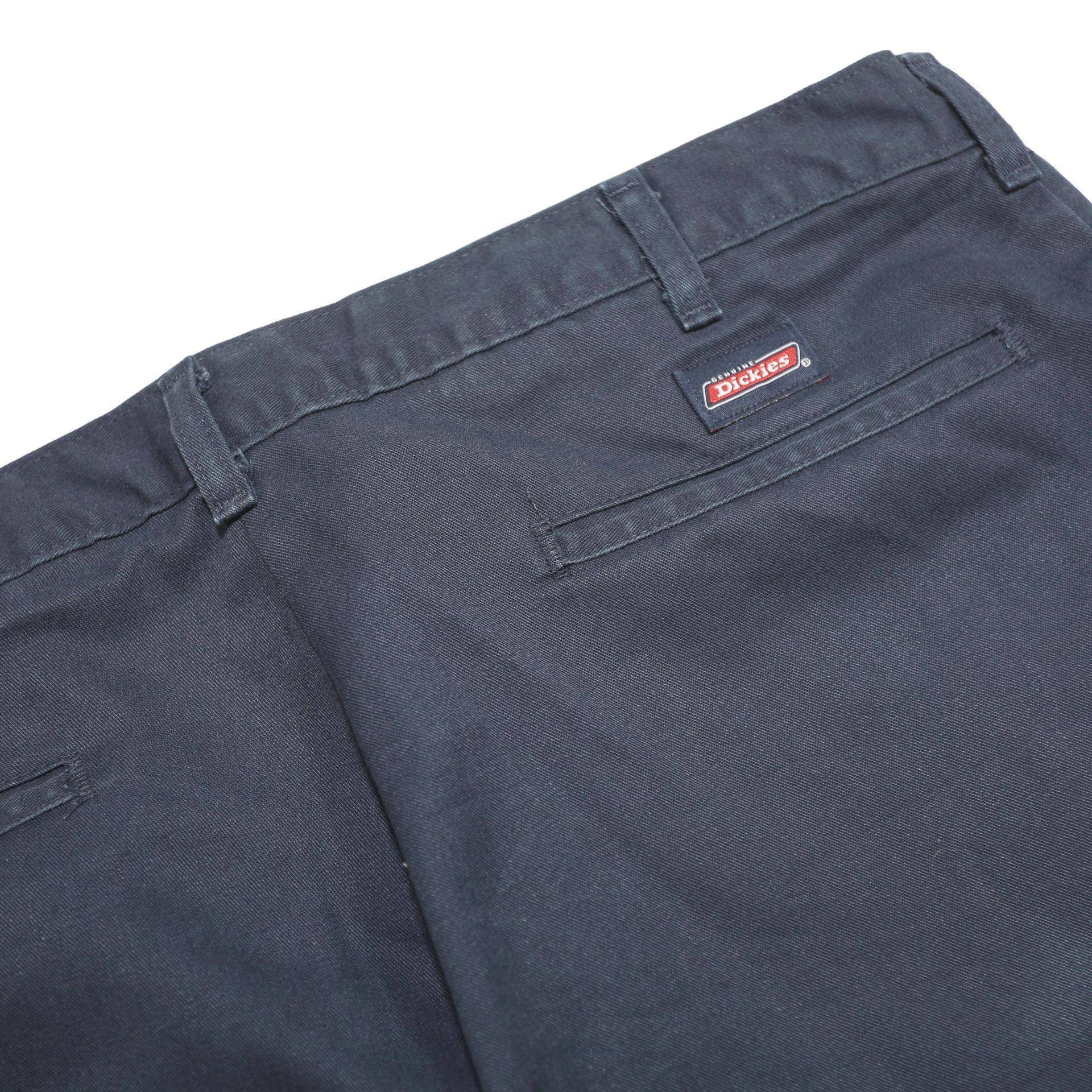DICKIES Mens Cotton Blend Navy Relaxed Straight Trousers W38 L32 Workwear