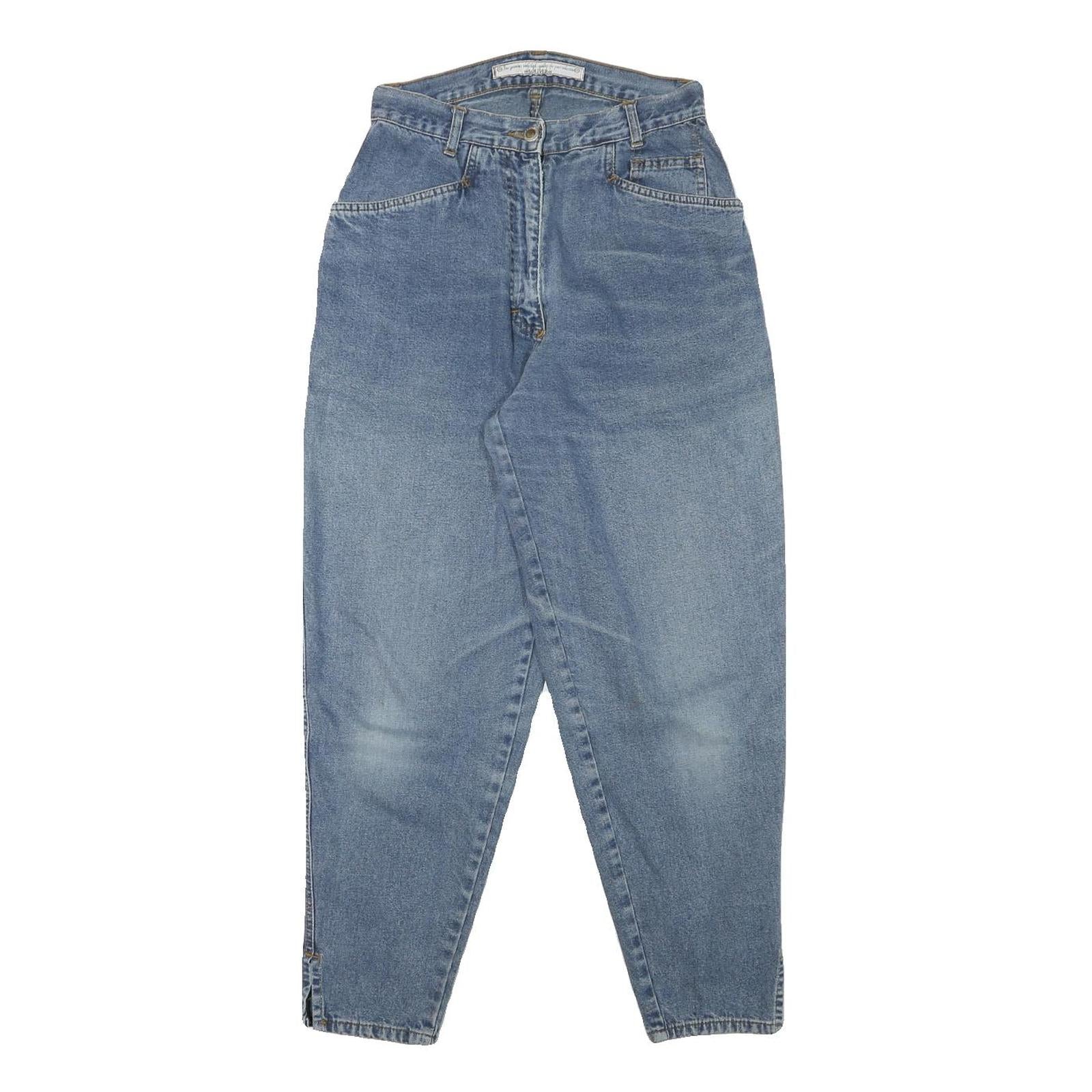 S OLIVER Womens Jeans Blue Relaxed Tapered Denim Medium W26 L26 Embroidered