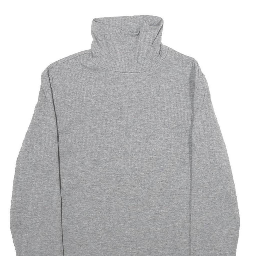 H&M Womens Grey Plain Turtleneck Basic Knit Jumper S Lightweight Soft Comfort