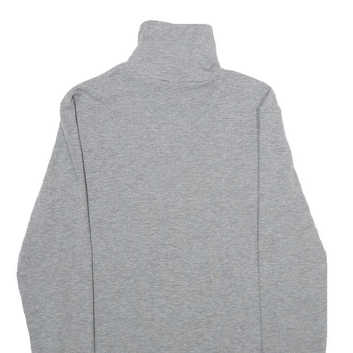 H&M Womens Grey Plain Turtleneck Basic Knit Jumper S Lightweight Soft Comfort