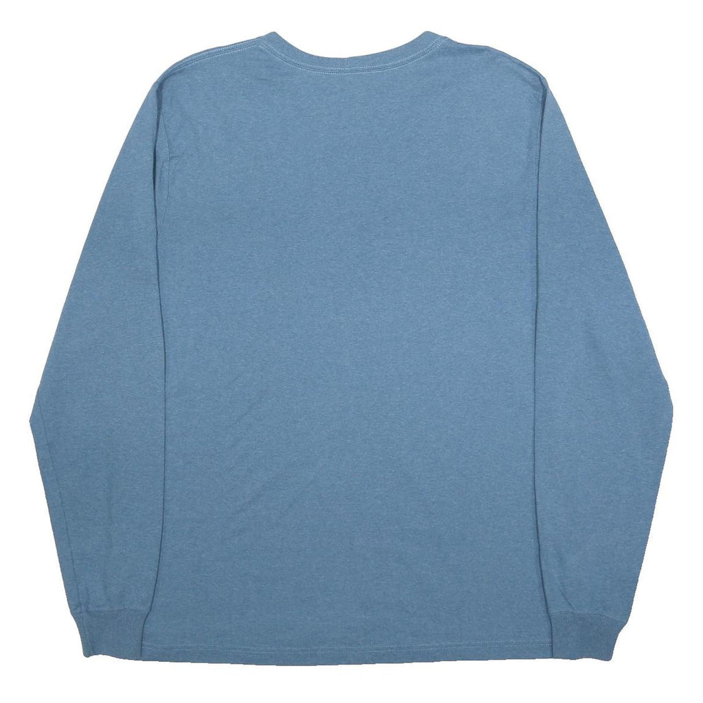 CARHARTT Mens Blue Long Sleeve Crew Neck Cotton Blend T-Shirt L Workwear