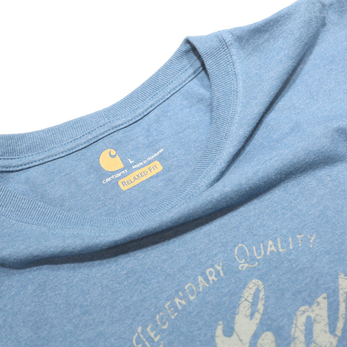 CARHARTT Mens Blue Long Sleeve Crew Neck Cotton Blend T-Shirt L Workwear