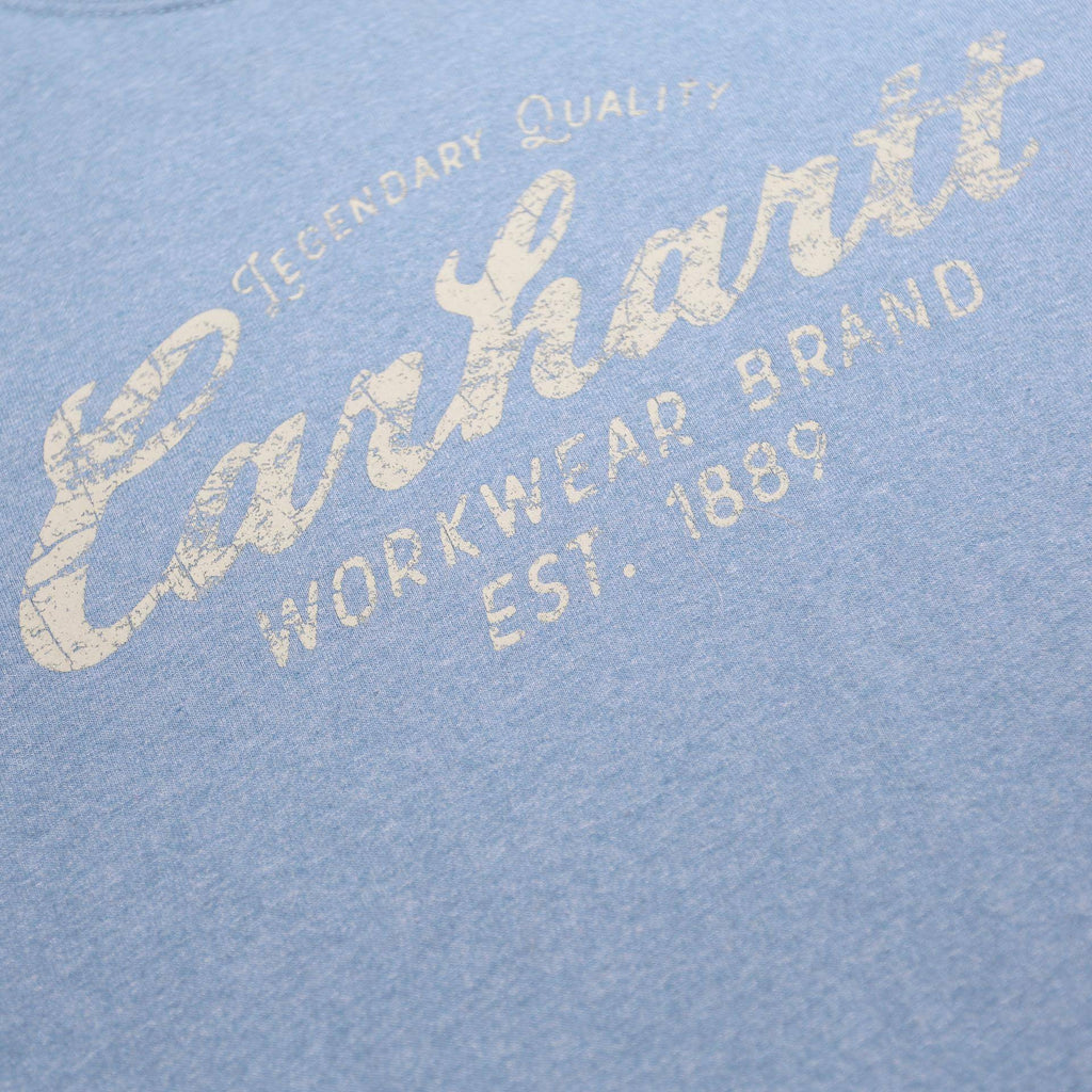 CARHARTT Mens Blue Long Sleeve Crew Neck Cotton Blend T-Shirt L Workwear