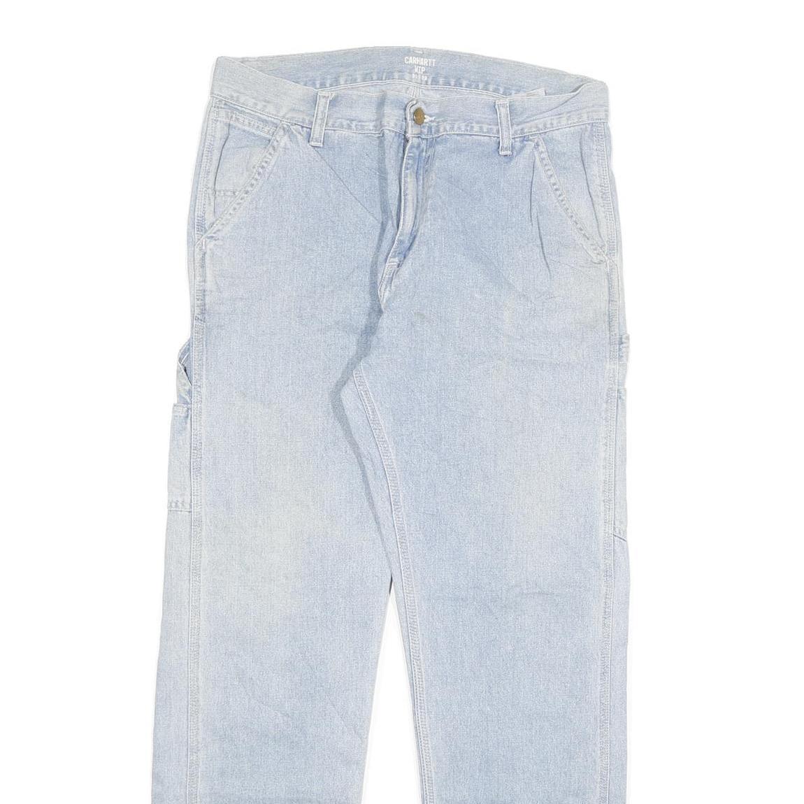 CARHARTT Mens Light Blue Regular Fit Denim Jeans W31 L32 Workwear Utility