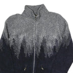 COUNTY CLOTHING CO. Mens Grey & Navy Zip Jacket M Polyester Blend Forest Pattern