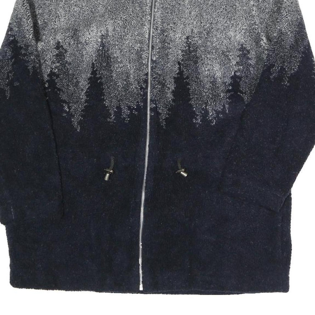 COUNTY CLOTHING CO. Mens Grey & Navy Zip Jacket M Polyester Blend Forest Pattern