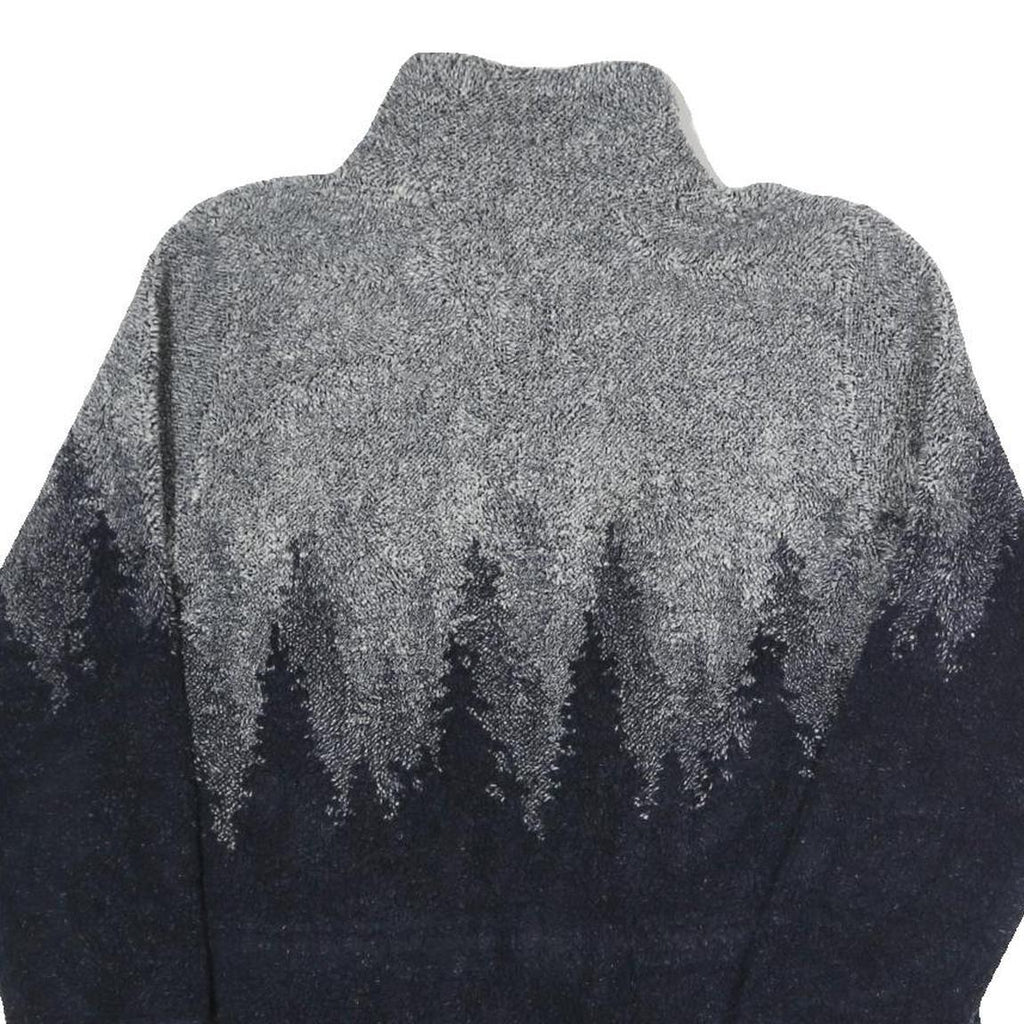 COUNTY CLOTHING CO. Mens Grey & Navy Zip Jacket M Polyester Blend Forest Pattern