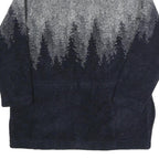 COUNTY CLOTHING CO. Mens Grey & Navy Zip Jacket M Polyester Blend Forest Pattern