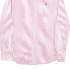 TOMMY HILFIGER Womens Pink & White Striped Shirt UK 6 Button Down Collar Cotton