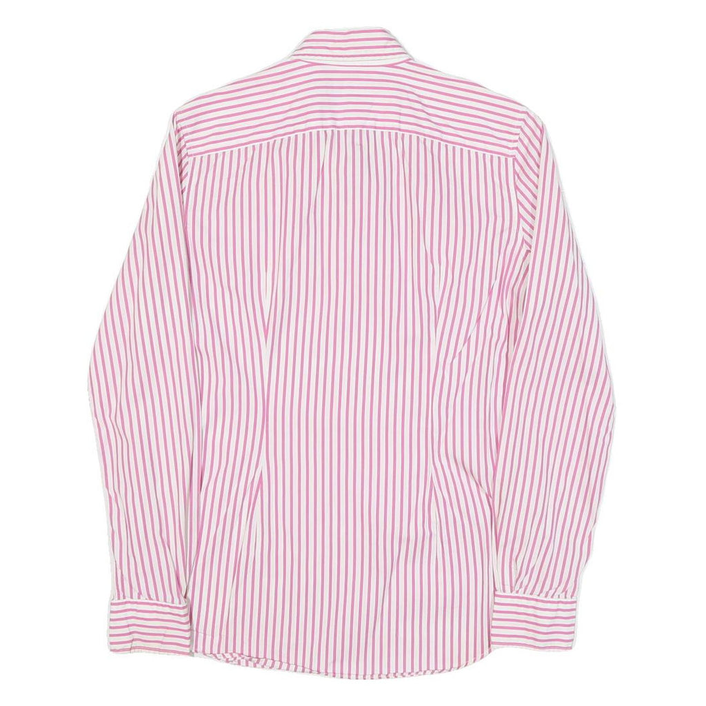 TOMMY HILFIGER Womens Pink & White Striped Shirt UK 6 Button Down Collar Cotton